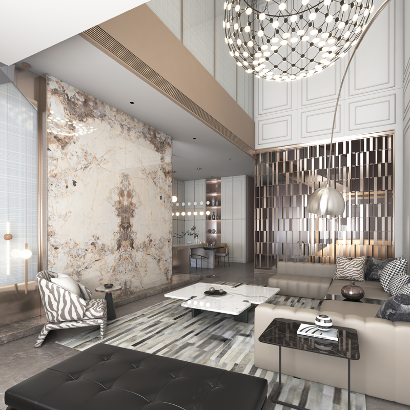 Pandora Popular Soft Polished Porcelain Marble Slab Living Room Background Sintered Wall Tile