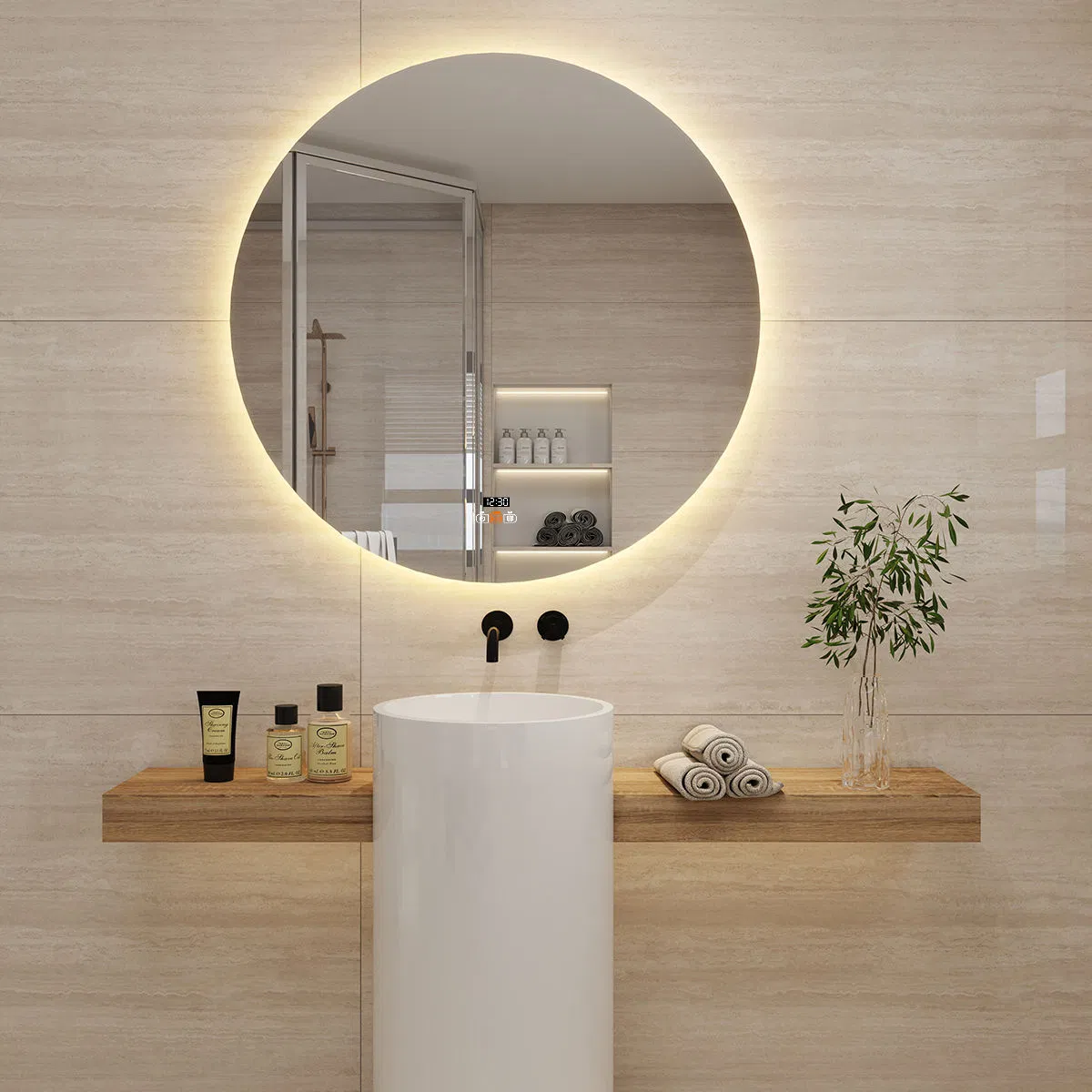 China Wholesale Digital Round French Luxury Smart LED Bathroom Mirror