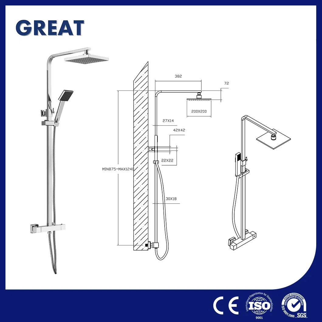 Great Shower Mixer Faucet High-Quality 3 in 1 Shower Column China Gl78002sk Thermostatic Shower Kit Set Oil Rubbed Waterfall Shower Column Manufacturers