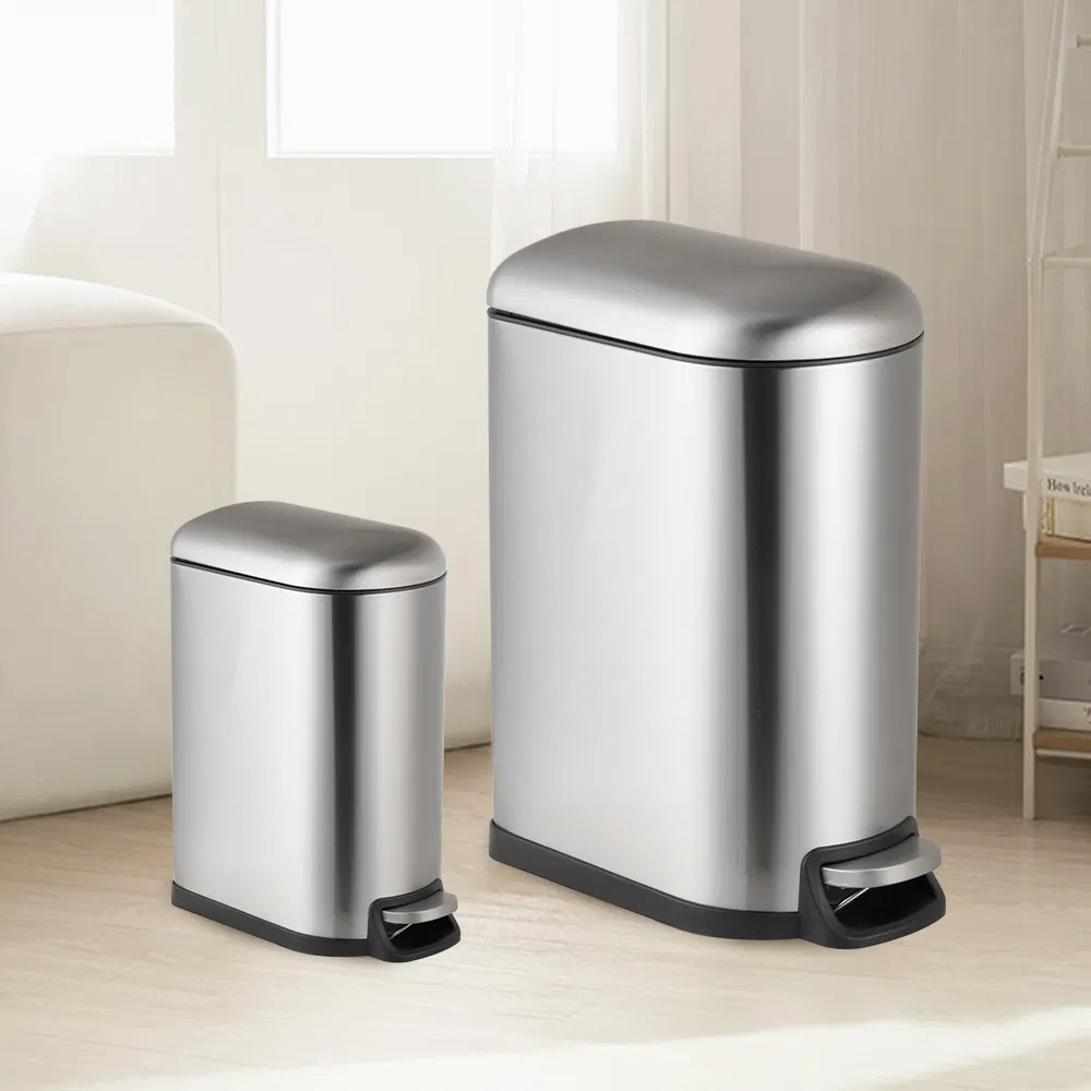 Stainless Steel Garbage Can Rectangle Kitchen Waste Bin Amazon Popular Dustbin