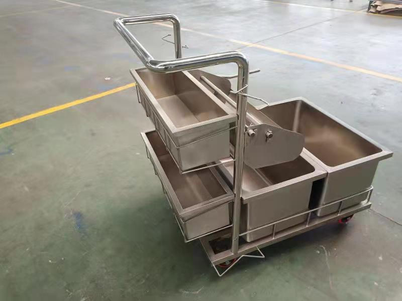 Cleanroom Stainless Steel Autoclavable 2 Bucket Trolley