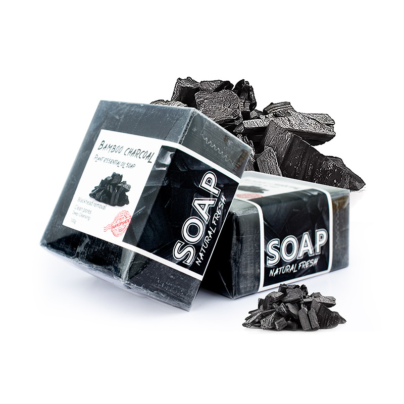 Manufacturer Handmade Soap Bar Black Organic Bamboo Charcoal Organic Bathing Soap