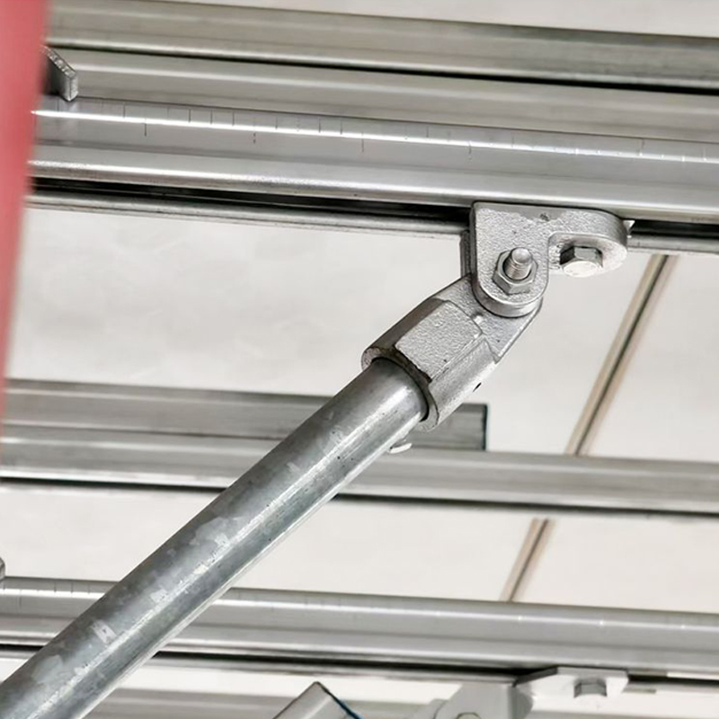 UL CE Certified Adjustable Seismic Base Connector for Top Beam and Steel Rod Bracing