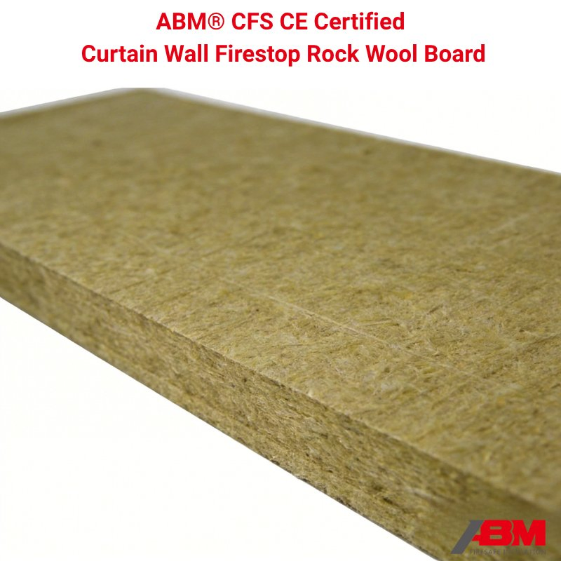ABM® CE Certified 110kg/m³ Curtain Wall Firestop Rock Wool Insulation Board
