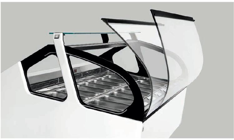 Mobile Gelato Machine Display Countertop Ice Cream Freezer Cabinet Showcase