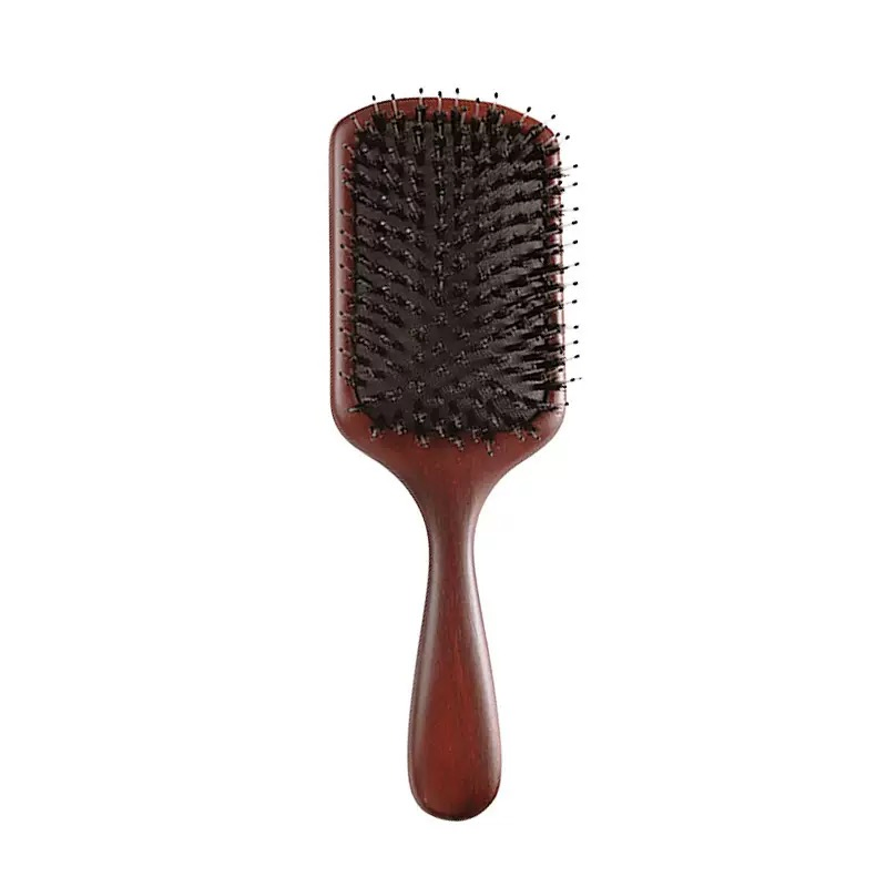 Customized Logo Sandalwood Wide Tooth Boar Bristle Massage Care Air Cushion Brush