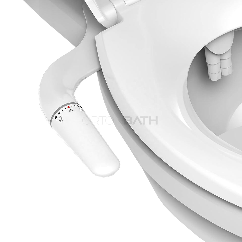 Ortonbath Ultra-Slim Bidet Attachment for Toilet, Adjustable Water Pressure, Dual Nozzle (Feminine/Posterior Wash) Bidet Toilet