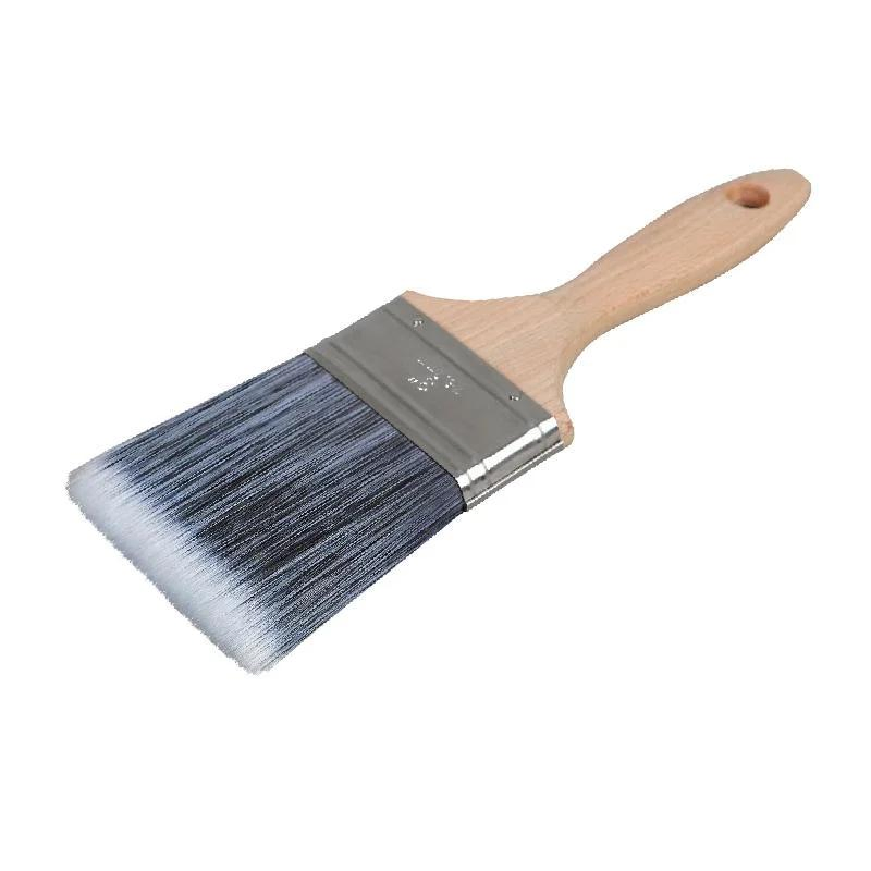 Synthetic Prue Bristle Paintbrush Filament Wooden Handle Paint Brush with Stainless Steel Ferrule