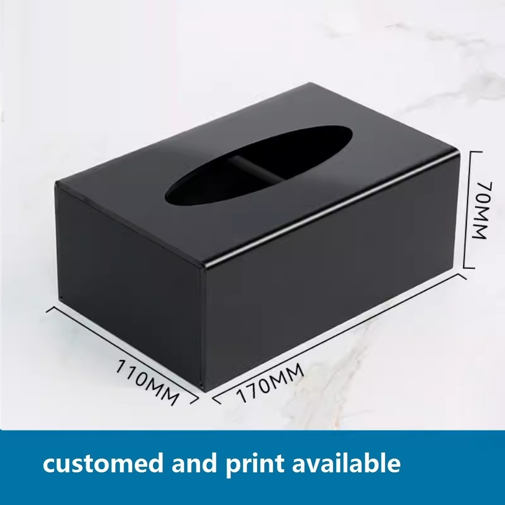 Napkin Dispenser 170mm Black Matte Product Support Stands Hotel Consumables Room Storage Hotel Consumable Box Organization Factory Customized Custom Leather