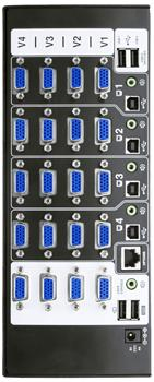 4-портовый KVM-коммутатор USB 3.0 с тройным дисплеем 4K