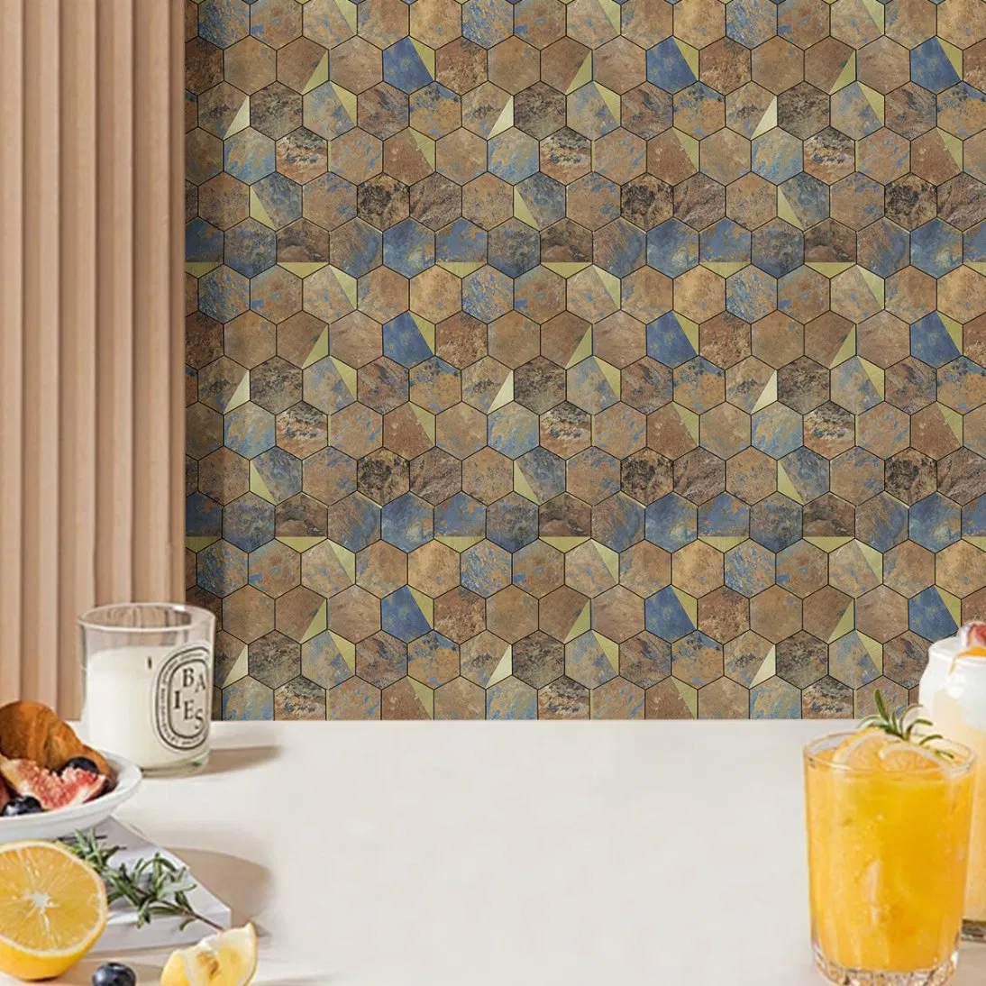 Factory Price Bathroom Kitchen Wall Decoration Material Metallic Decorative 3D Peel and Stick Mosaic Mural Tile with New Design