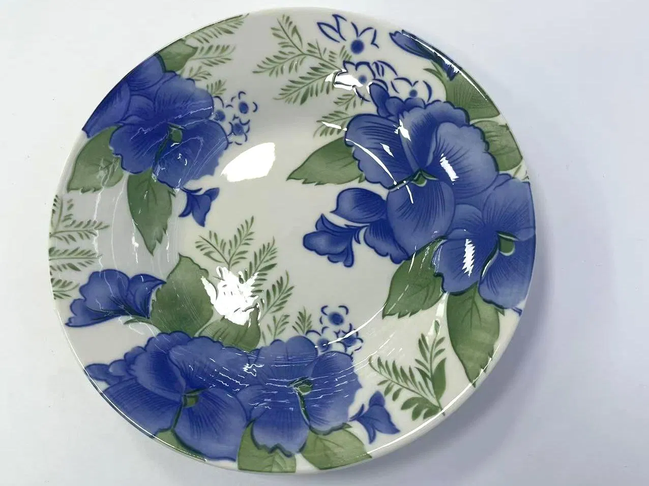 Eco-Friendly Healthy Pad Printing Soup Plate 8" Porcelain Ceramic Tableware