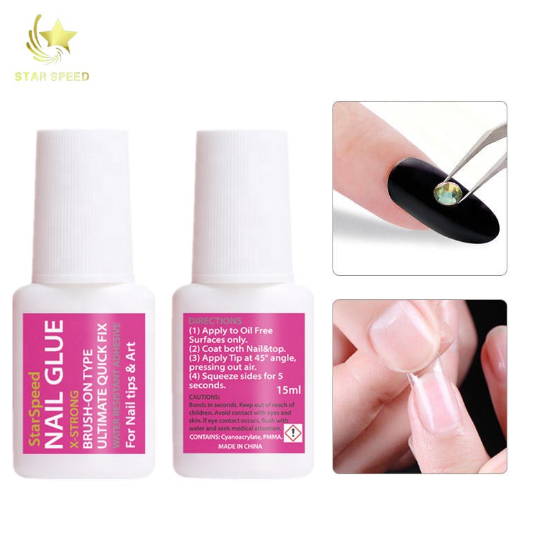 Star Speed Custom Private Label Strong Brush on Polish Glue Nail Foil Adhesive Art Glue Gel
