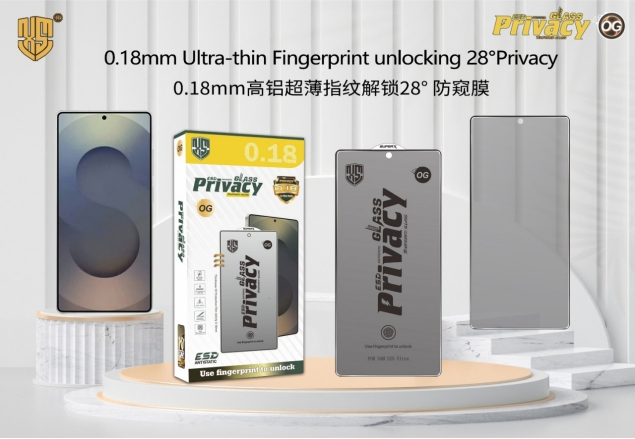 0.18mm Ultra Thin Fingerprint Unlock 28degree Privacy Glass for Samsung S21 S22 S23 S24 S25