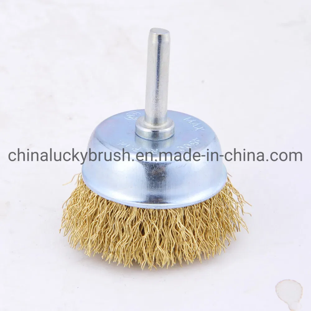 3inch Crimped Wire Cup Brush with M10X1.5 Thread (YY-593)