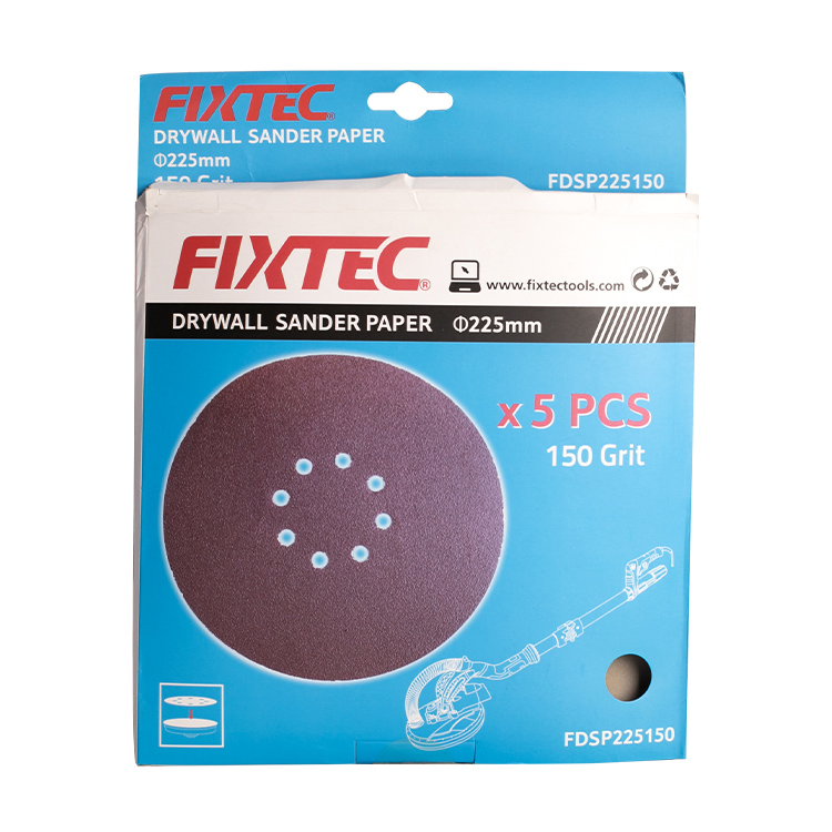 Fixtec Power Tool Accessories Dry Abrasive Paper 5PCS Drywall Sander Machine Papers
