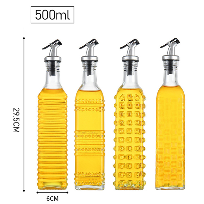 Glass Oile Bottle Frying Baking BBQ Pancake Air Fryer Kitchen Spray Olive Oil Dispenser Bottle with Brush