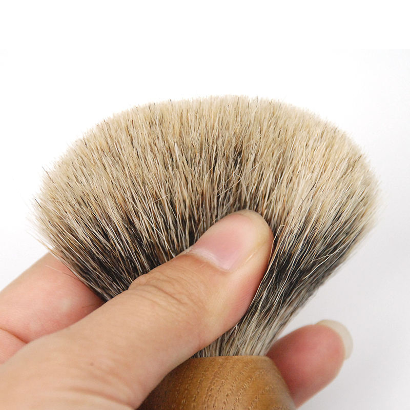 Soft Bristle Travel Eco Friendly Badger Silvertip Custom Small Beard Wooden Shaving Brush