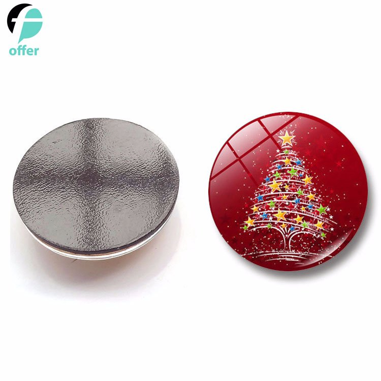 Christmas Tree Series Time Gem Magnetic Glass Refrigerator Sticker