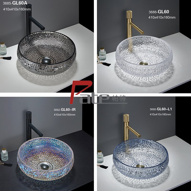 Hotel Luxury Wash Basin Crystal Die Cast Transparent Household Balcony Simple Table Basin