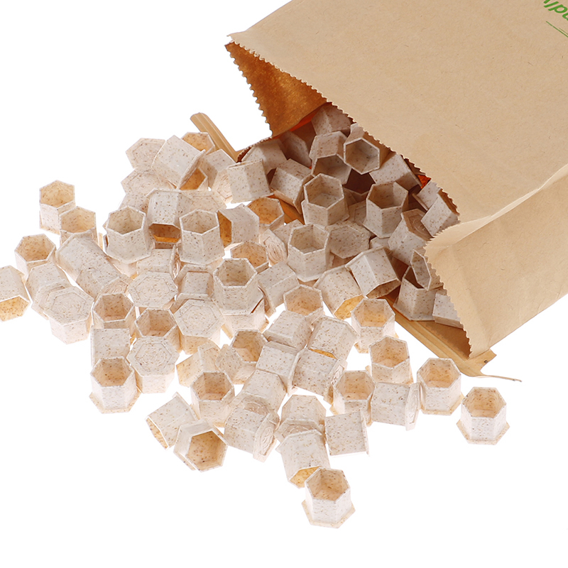 Disposable Eco-Friendly Recyclable Wheat Straw Material Tattoo & Permanent Makeup Pigment Ink Cups