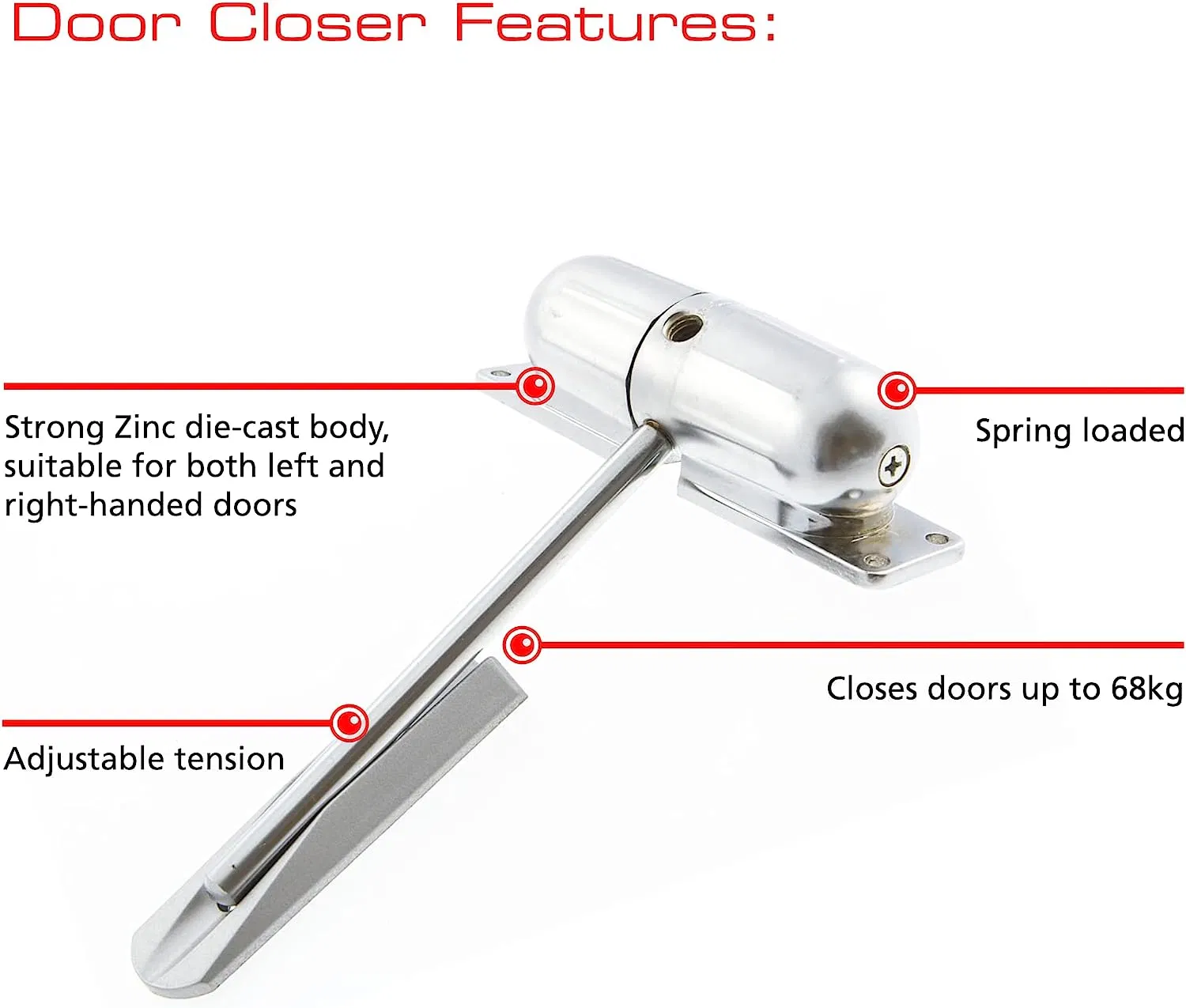 Factory Customization Adjustable Spring Door Closer for Garden Gate