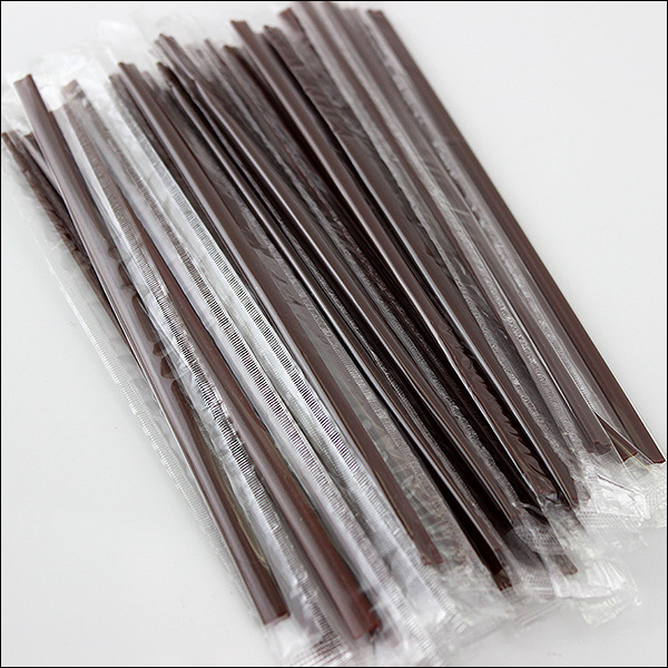 100PCS/Lot Disposable Coffee Straws Drinking Plastic Straws Two Holes for Party Festive Wedding 18cm Independent Packing