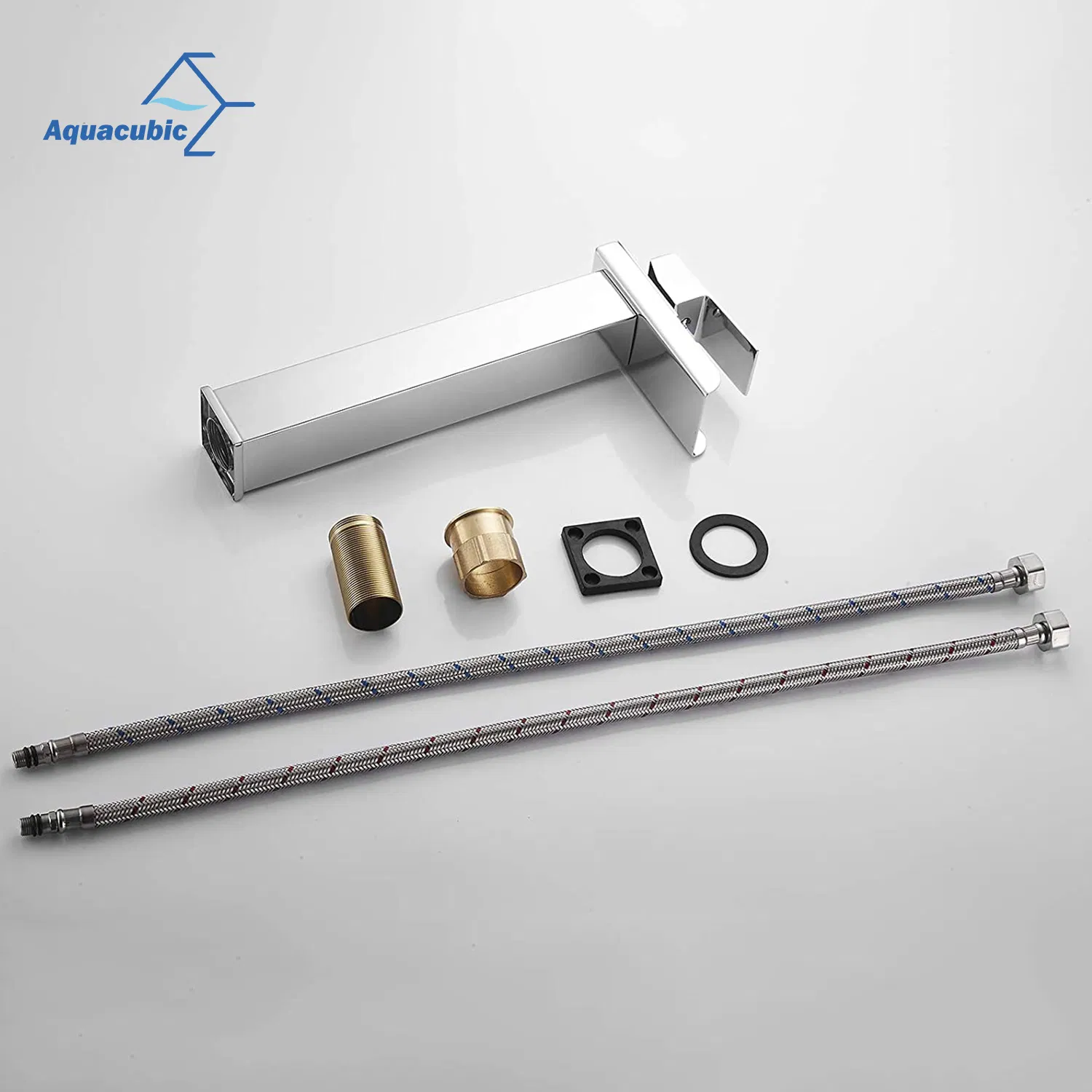 Modern Vanity Faucet Lavatory Mixer Tap Deck Mount Commercial Tall Body Waterfall Spout Single Handle Sink Faucet