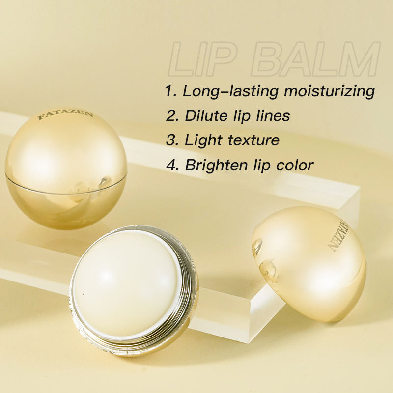 OEM Organic Vegan Chapstick Moisturizing Lip Cream Golden Silver Hydrating Lip Balm Round Ballnatural Plumping Lip Balm