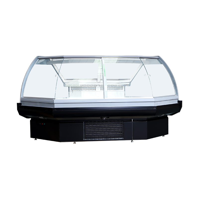 Commercial Supermarket Refrigeration Equipment Meat/Fruit Direct Cooling Cooler Curved Glass Combination Sliding Door Service Fridge Showcase Refrigerator