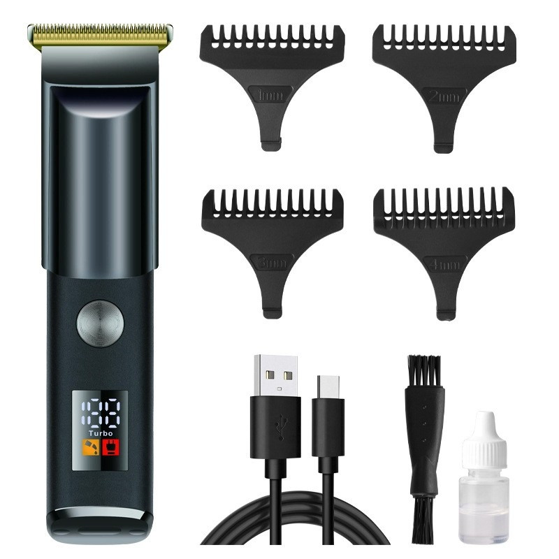 Electric Plastic Body Digital Trimmer Rechargeable Hair Clipper