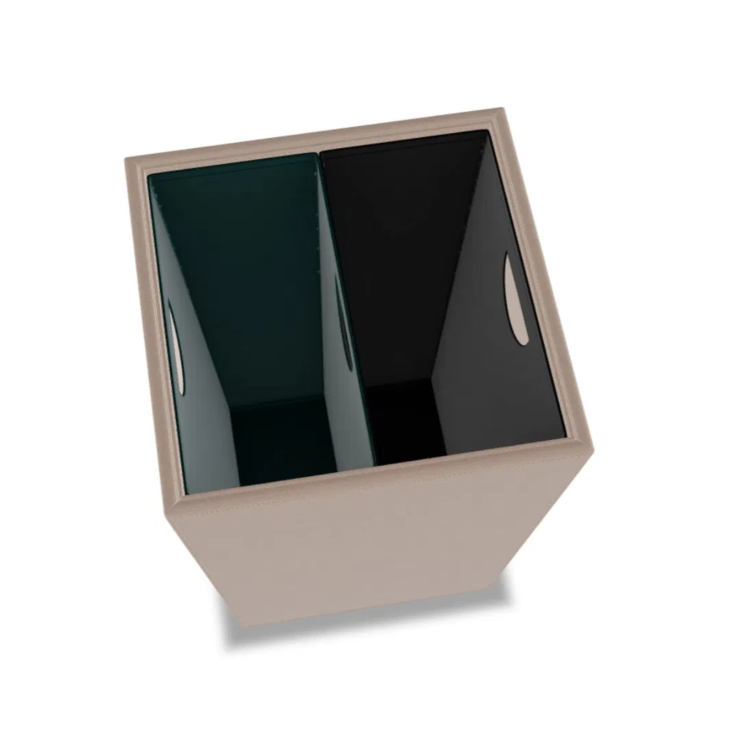 Hotel Supplies of Square Waste Bin Made of Sustainable Vegan Pineapple Leather