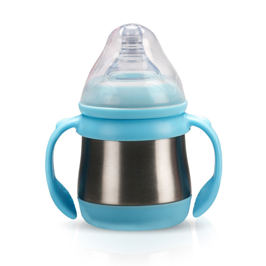 Wide Neck Single Stainless Steel 240ml Baby Bottle Organic Feeding Bottle