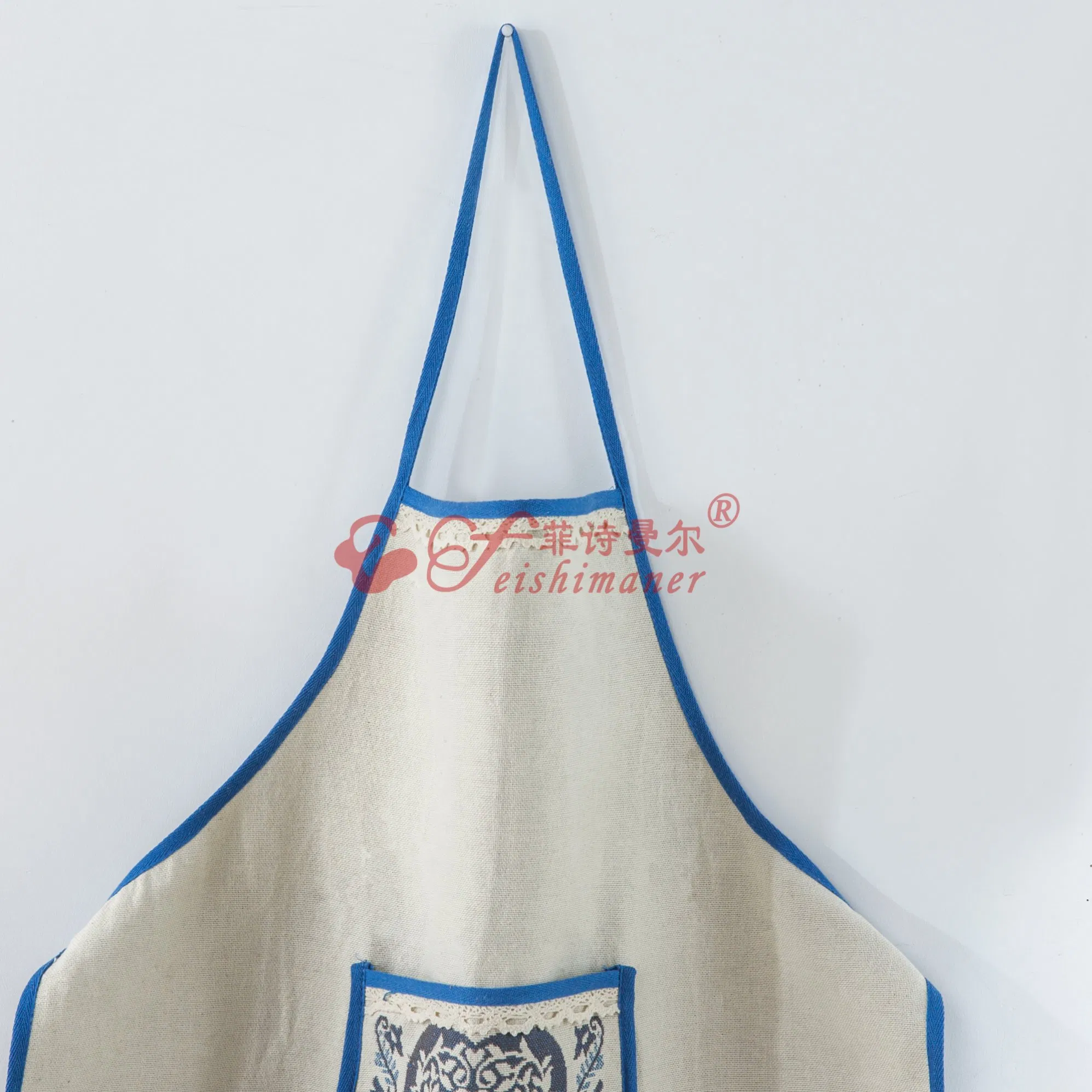 Hot Selling Cotton Hemp Comfortable Simple Jacquard Kitchenware Apron