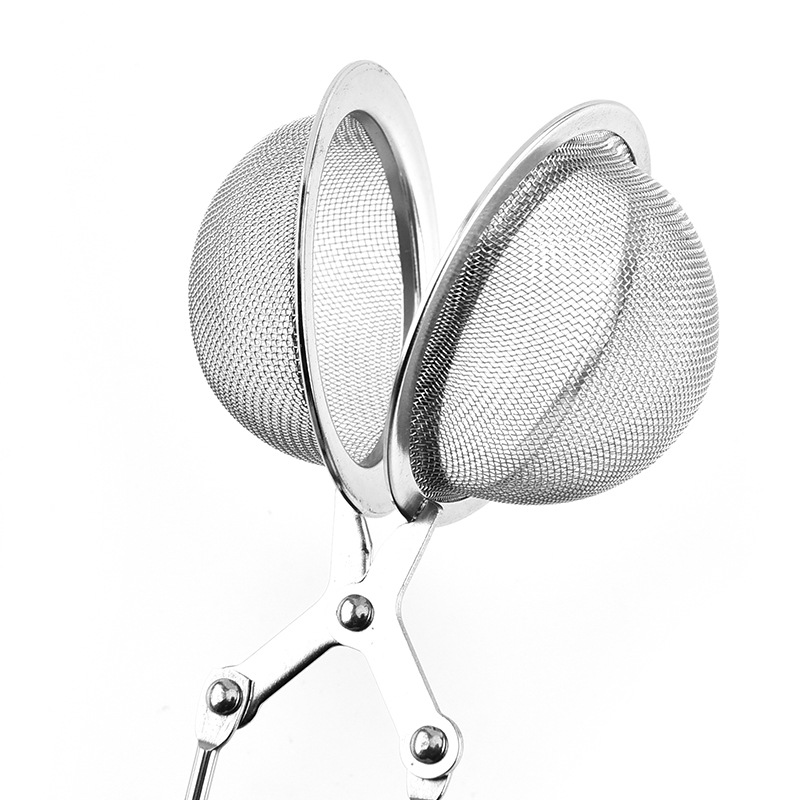 Silver Stainless Steel Tea Strainer Loose Leaf Long Handle Tea Infuser