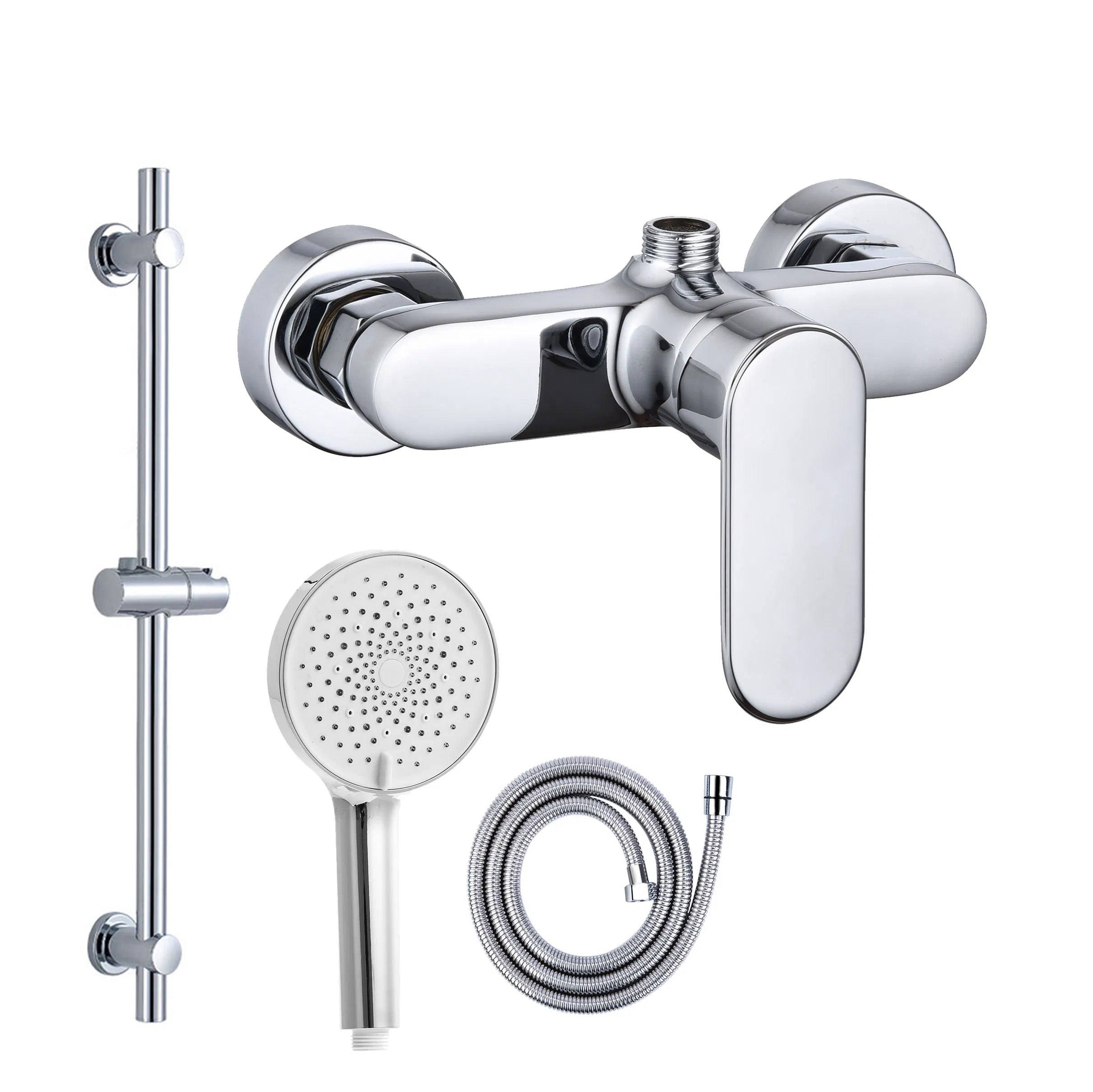 Premium Chrome-Plated Wall-Mount Bath Faucet for Bathrooms