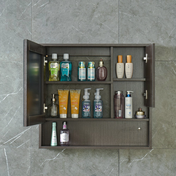 Wall Mounted MDF Classical Luxury Bathroom Vanity Mirrored Solid Wood Paint Material Bathroom Cabinet