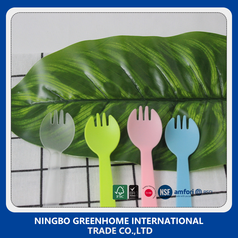 Colorful Disposable Cutlery Plastic Cake Spork with Customzied Logo Printing