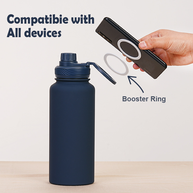 Water Bottles with Phone Holder Sport Running Insulation Drinking Bottle with Magnet Lid