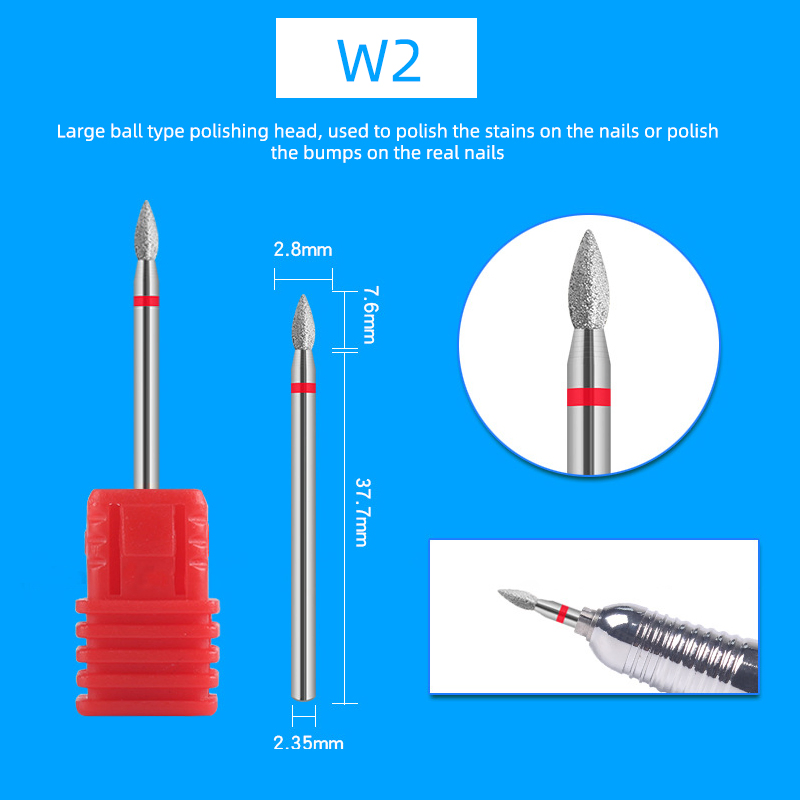 Nail Drill Bits 10PCS Diamond Drill Bit Set for Nails Professional Cuticle Drill Bit Efile Nail Bit for Acrylic Gel Nails