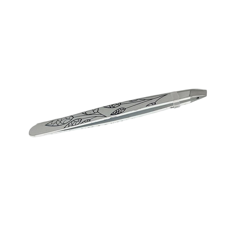 Professional Grade Individual Stainless Steel Slanted Eyebrow Tweezer with Flat Head