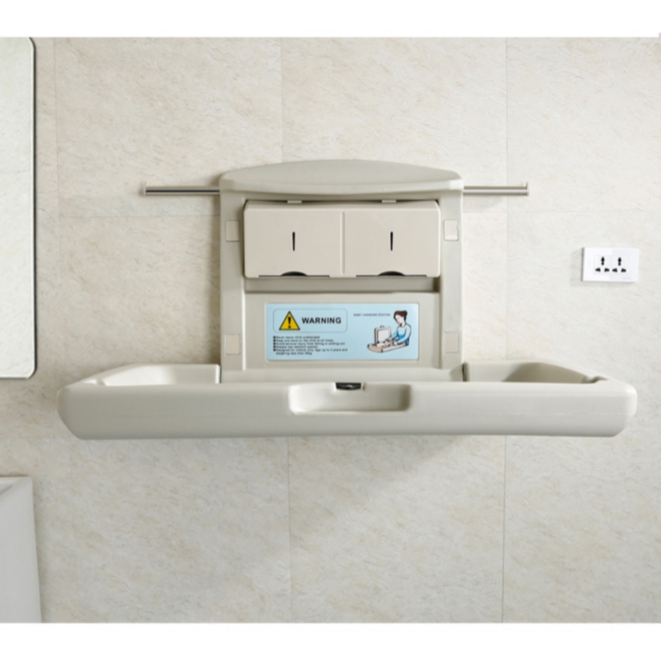 Horizontal Foldable Baby Changing Station HDPE Material with Hydraulic Support Rod