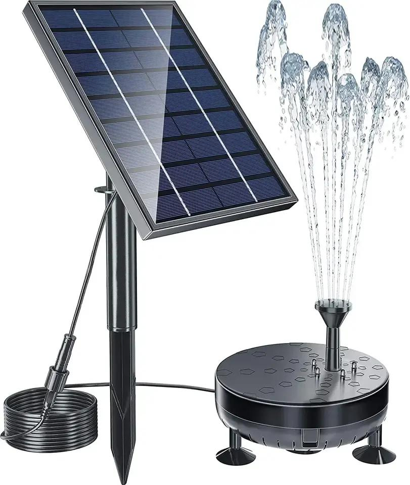 Battery Backup Outdoor Mini Solar Fountain Pump with LED for Bird Bath Pool Garden Decoration Pond Solar Water Pump Kit