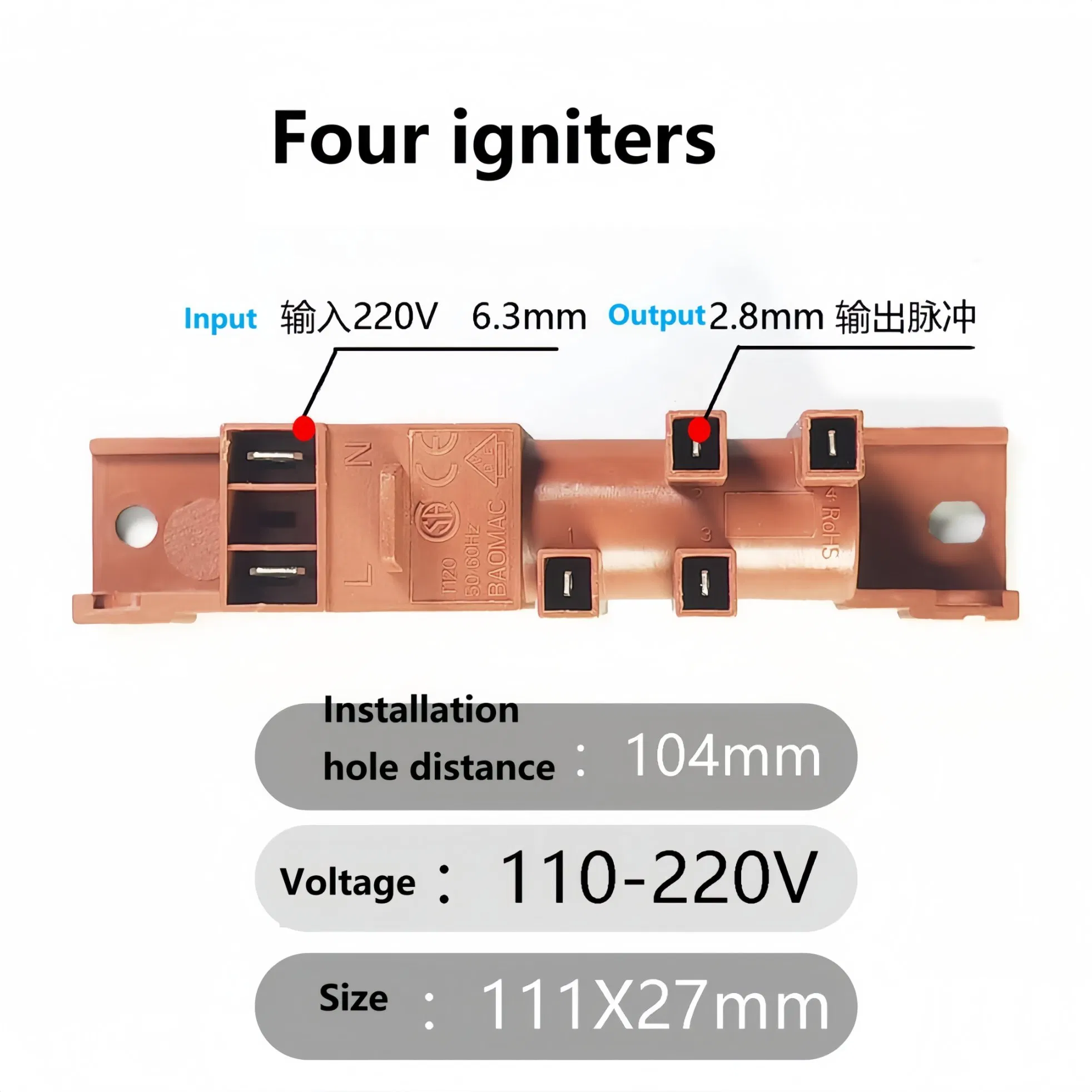 Universal AC220V Multi-Voltage Pulse Igniter for Gas Appliances