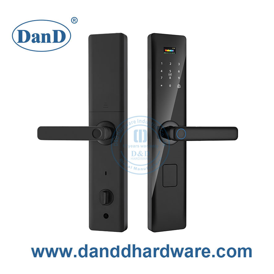 High Security Anti-Peep Code Fingerprint Door Handle Smart Lock with Screen