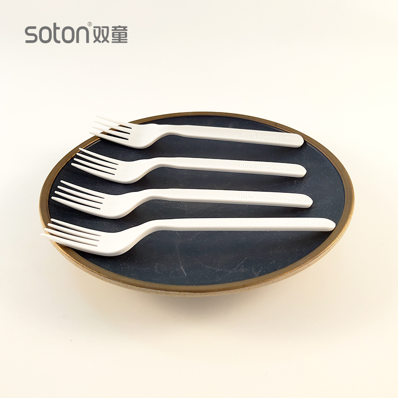 Cpla Eco Friendly Disposable Fork 100% Compostable Cpla Cutlery