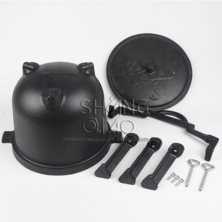 Heavy Duty Field Camping Enameled Cast Iron Pressure Cooker with Three Legs