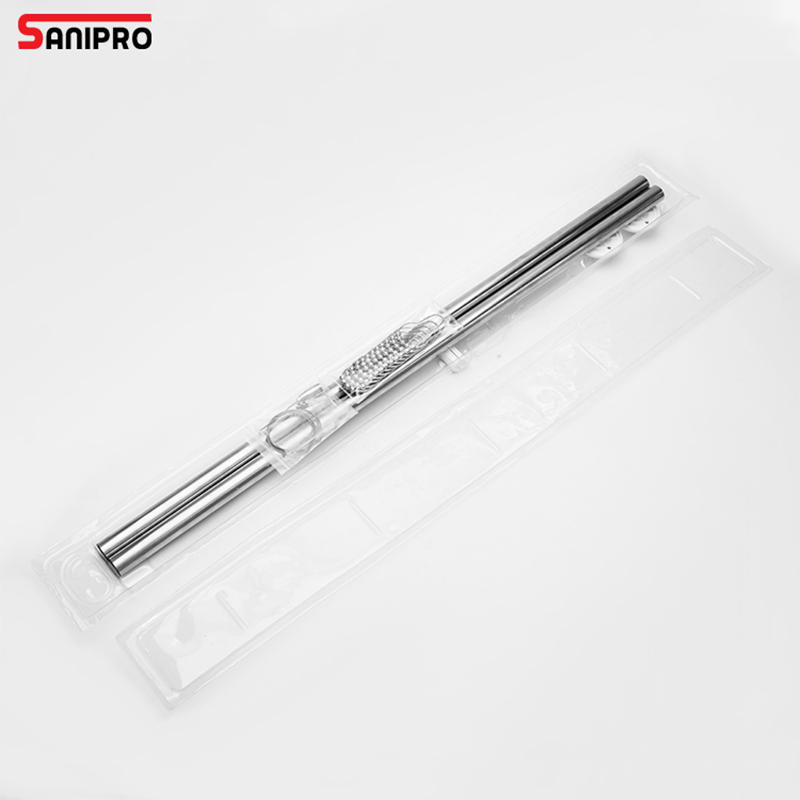Sanipro Stretchable Extensible Tension L Shaped Metal Bathroom Bathtub Corner Shower Curtain Rod Rack with Ceiling Support
