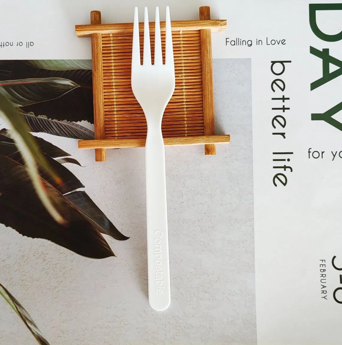 Eco Compostable Utensils Biodegradable PLA Cutlery Set Disposable Fork and Knife