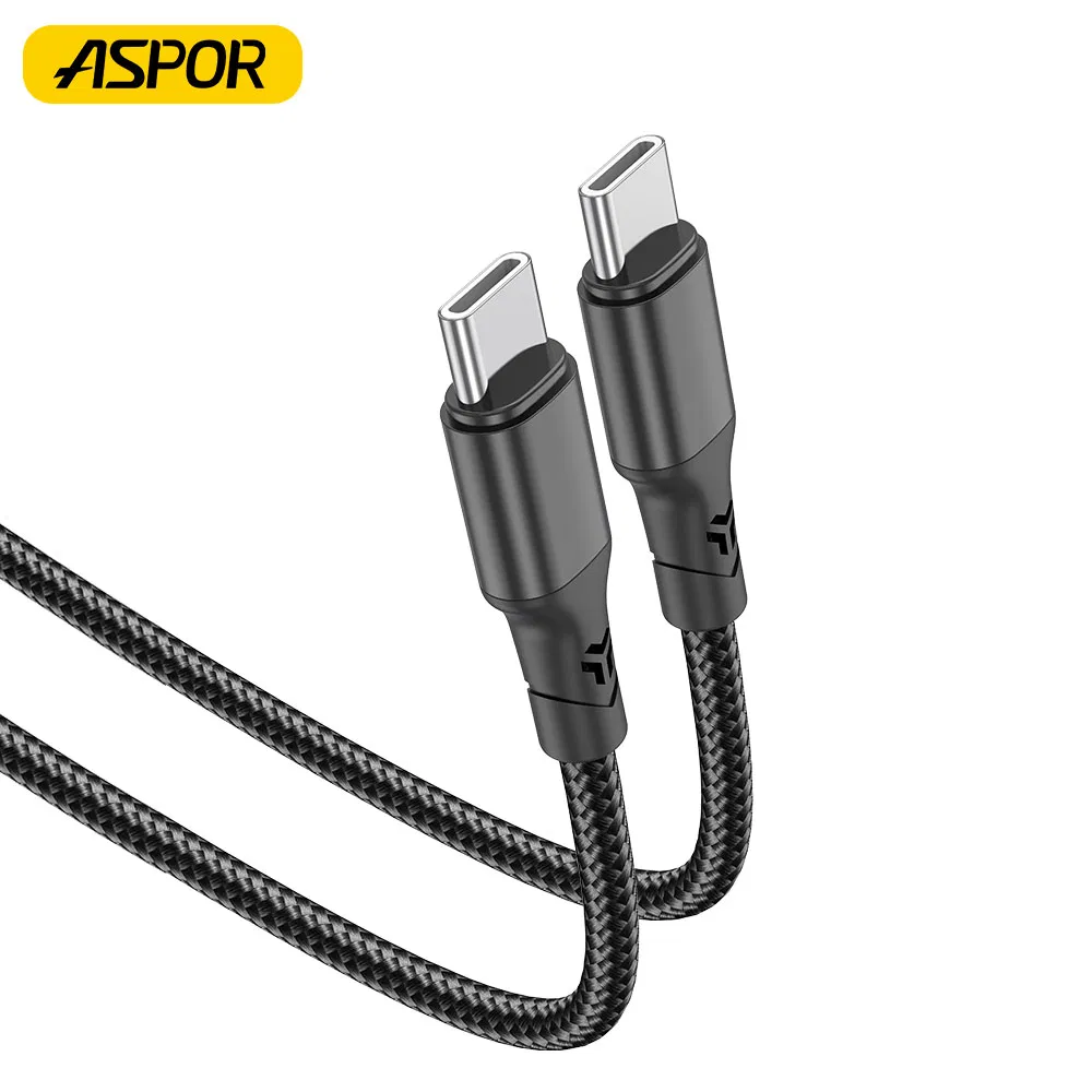 Aspor 100W Super Fast Charging Cable Nylon Braided Type-C to Type-C AC-21